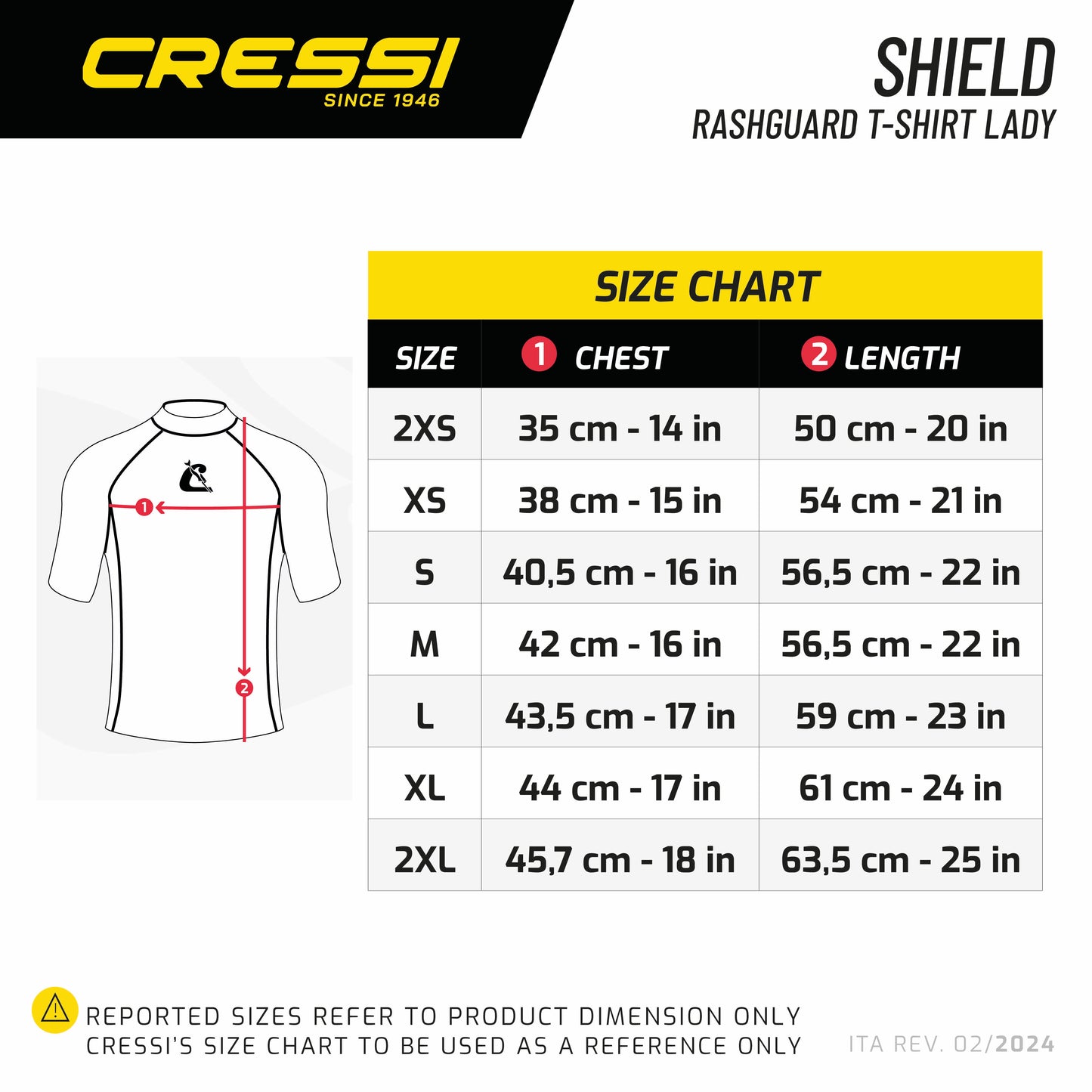 Cressi Shield short T-SHIRT ladies