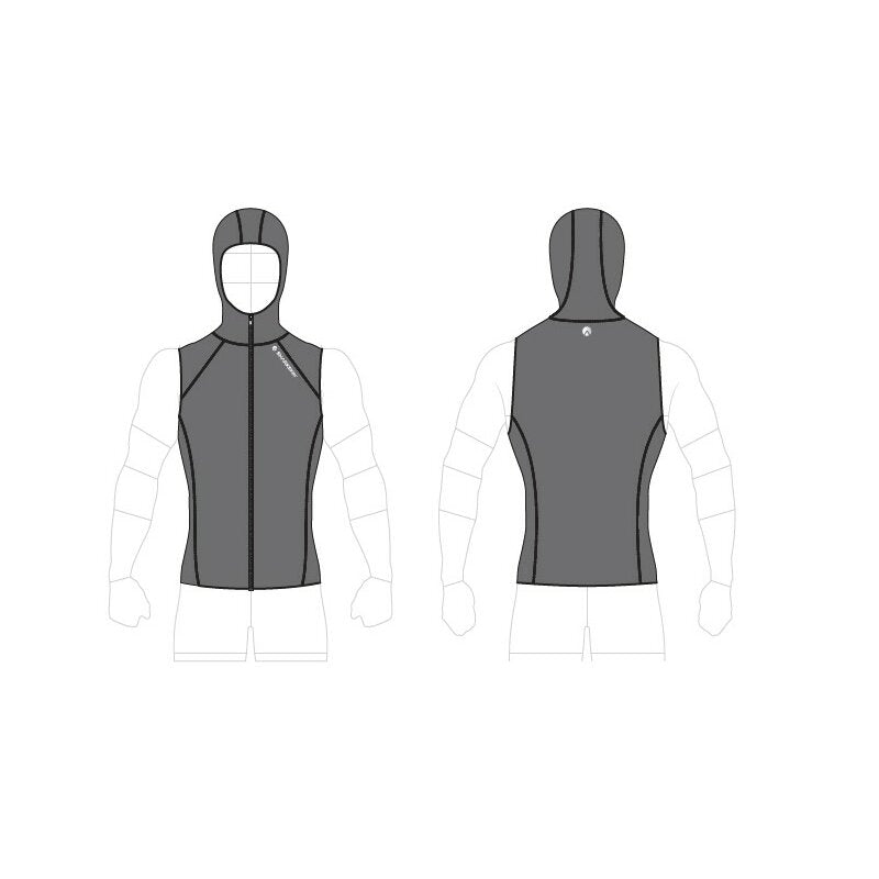 Sharkskin T2 CHILLPROOF VEST WITH HOOD FULL ZIP MENS