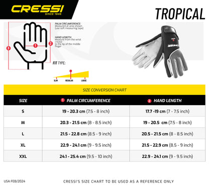 Cressi Tropical kesztyűk 2mm